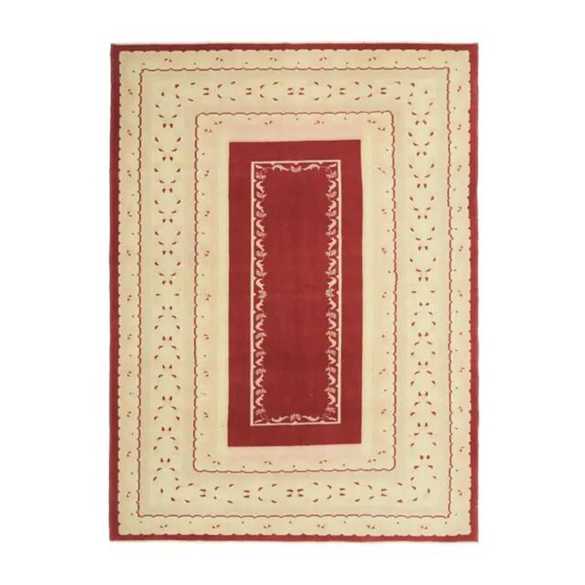 1970s Vintage Turkish Oushak Handmade Wool Cotton Beige Area Rug 194x263