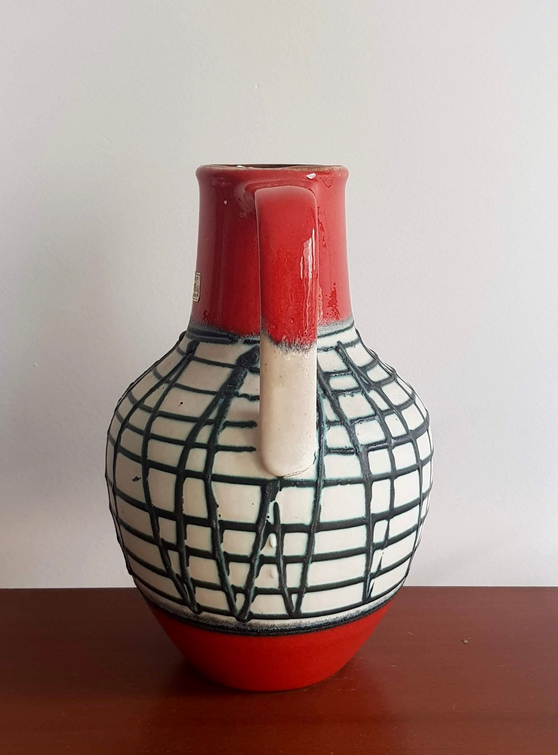 Red and green vase West Germany