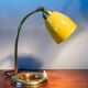 1950s brass and mustard metal lamp, superb