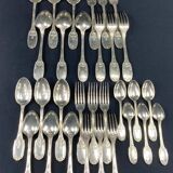 Christofle cutlery set silver metal Empire large cutlery and desserts, spoons
