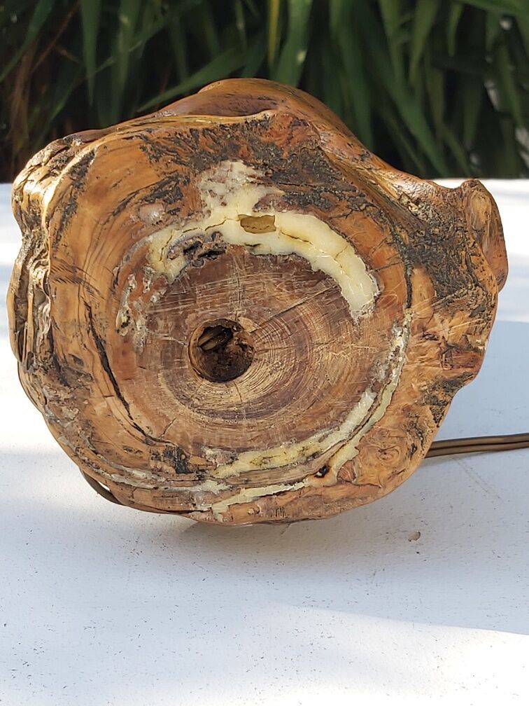 Vintage wood brutalist lamp 50s