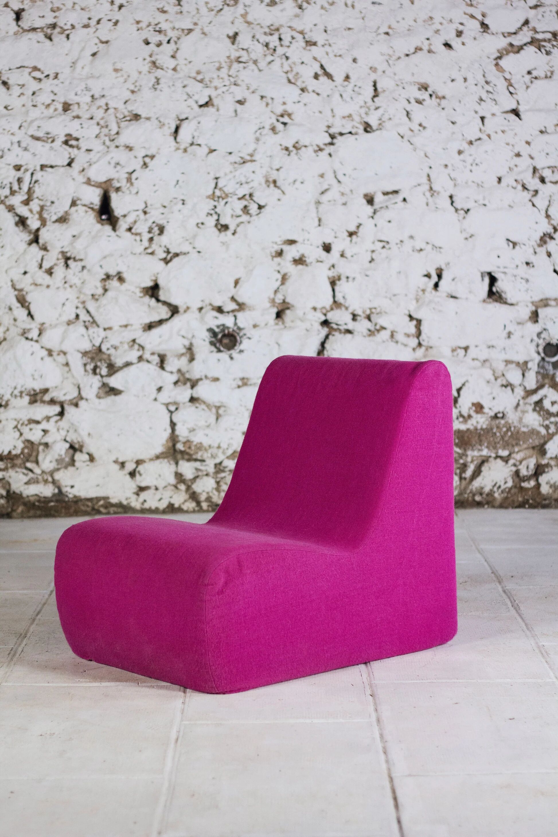 Pink wool armchair, 1970