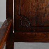 18th Century Liège Armchair in hand carved Oak, Belgium
