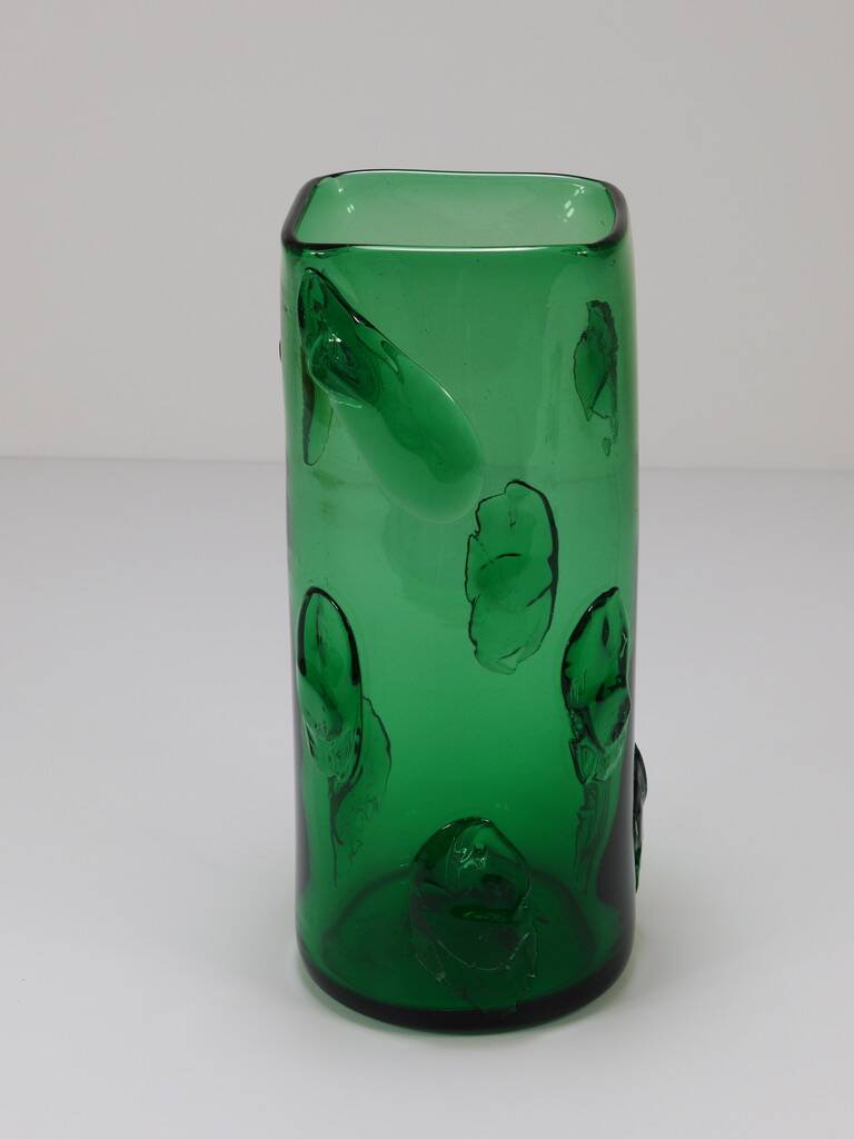 Large Green Glass Vase Vetro Verde from Empoli, Italy, 1960s