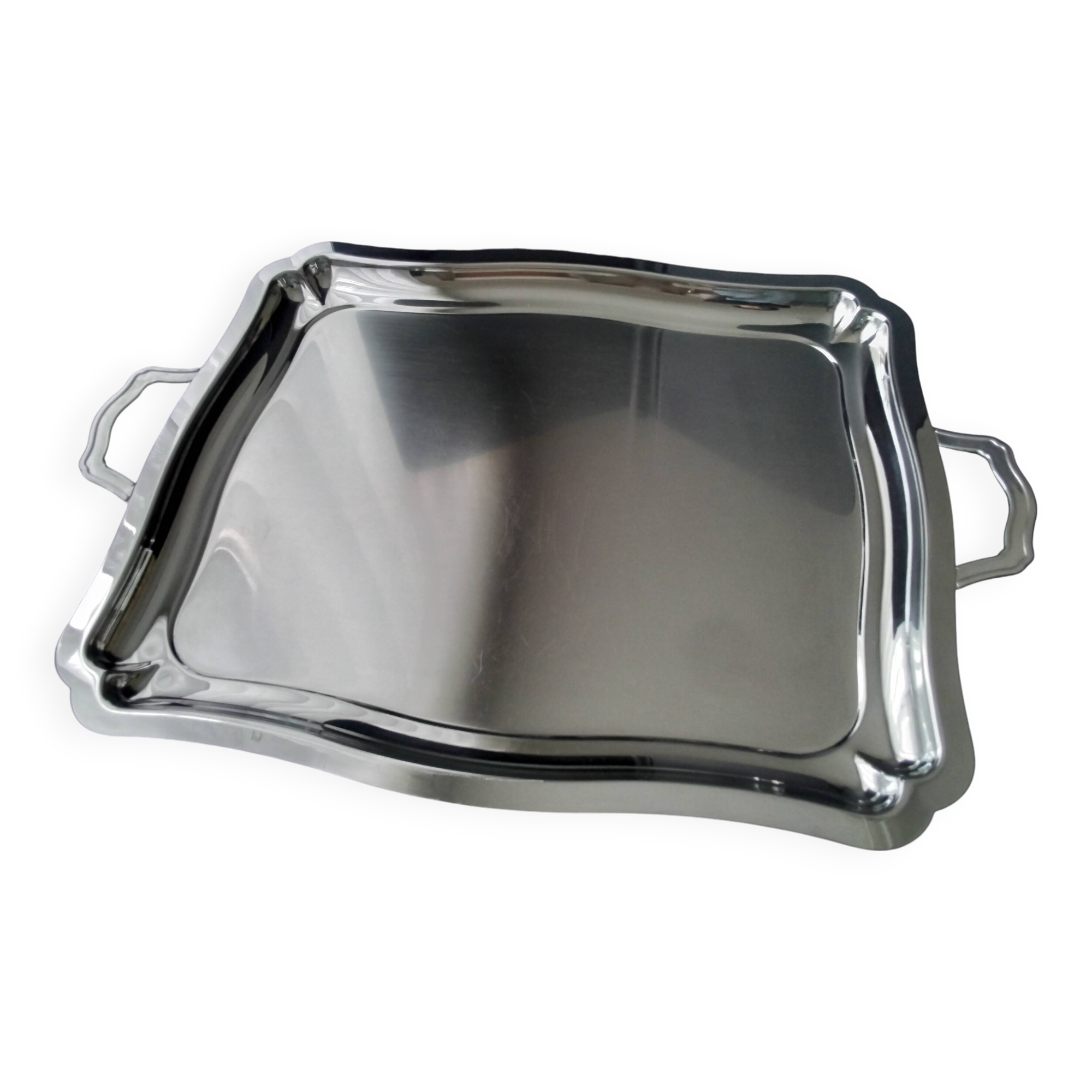 Large stainless steel serving tray 38 x 45.5 cm
