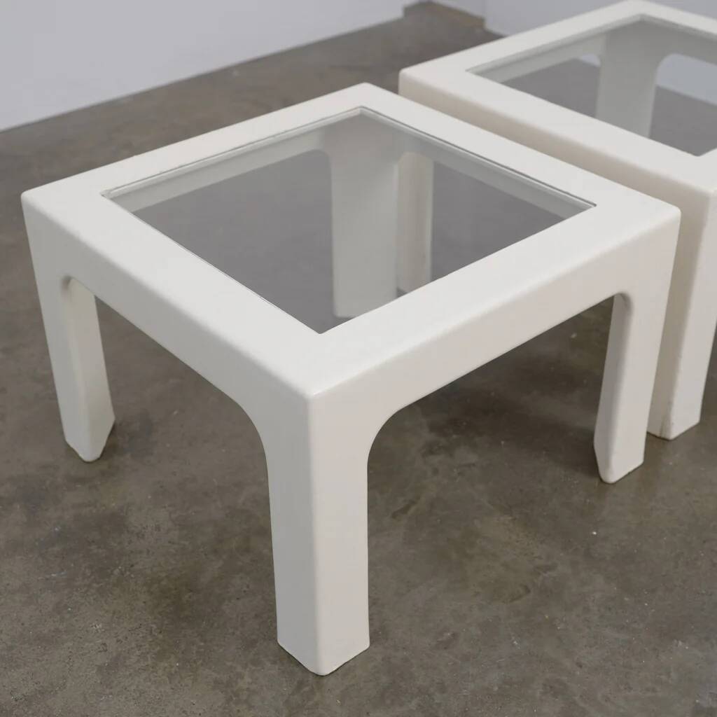 Wood and glass side table, c.1970 (1 of 2)