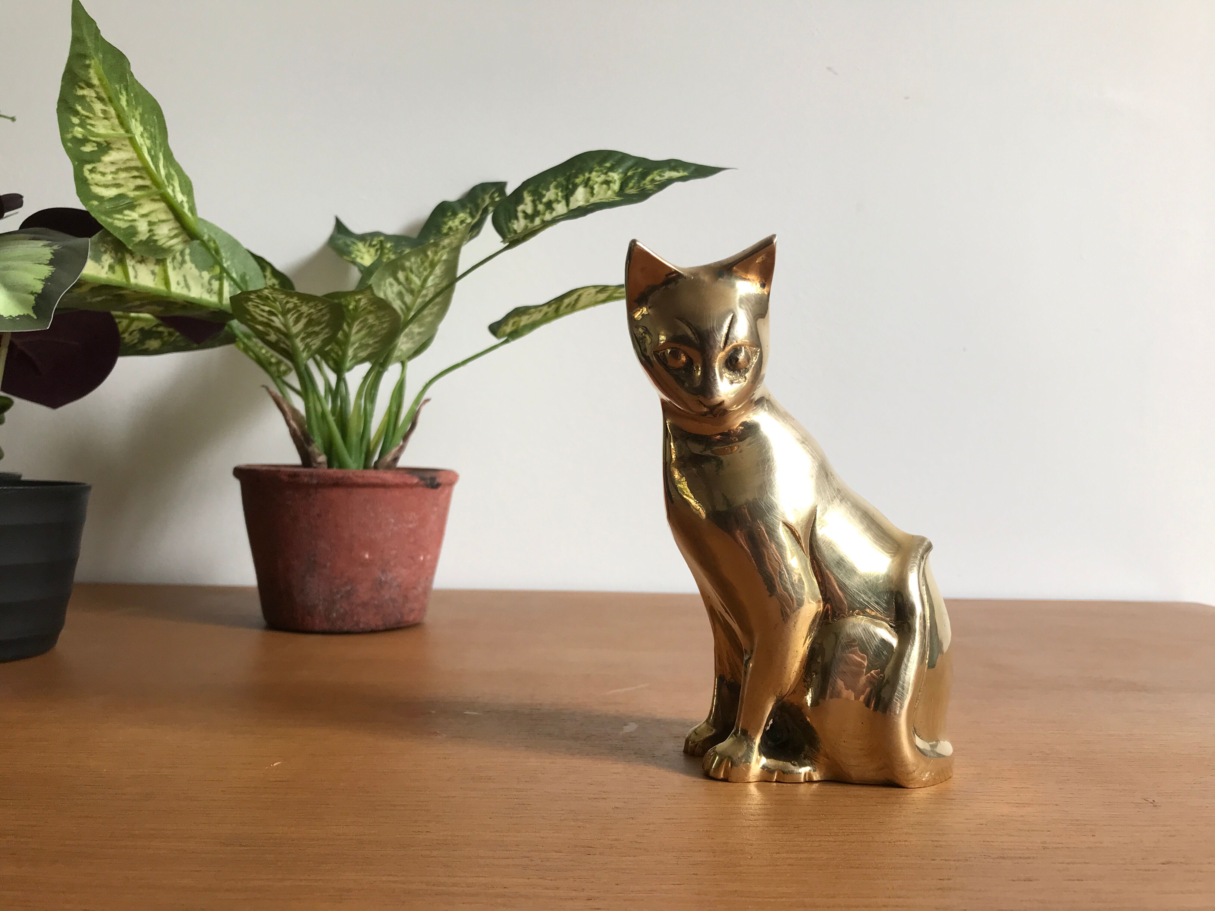Vintage brass cat