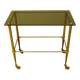 Antique brass serving trolley with smoked glass top, Louis XVI style.