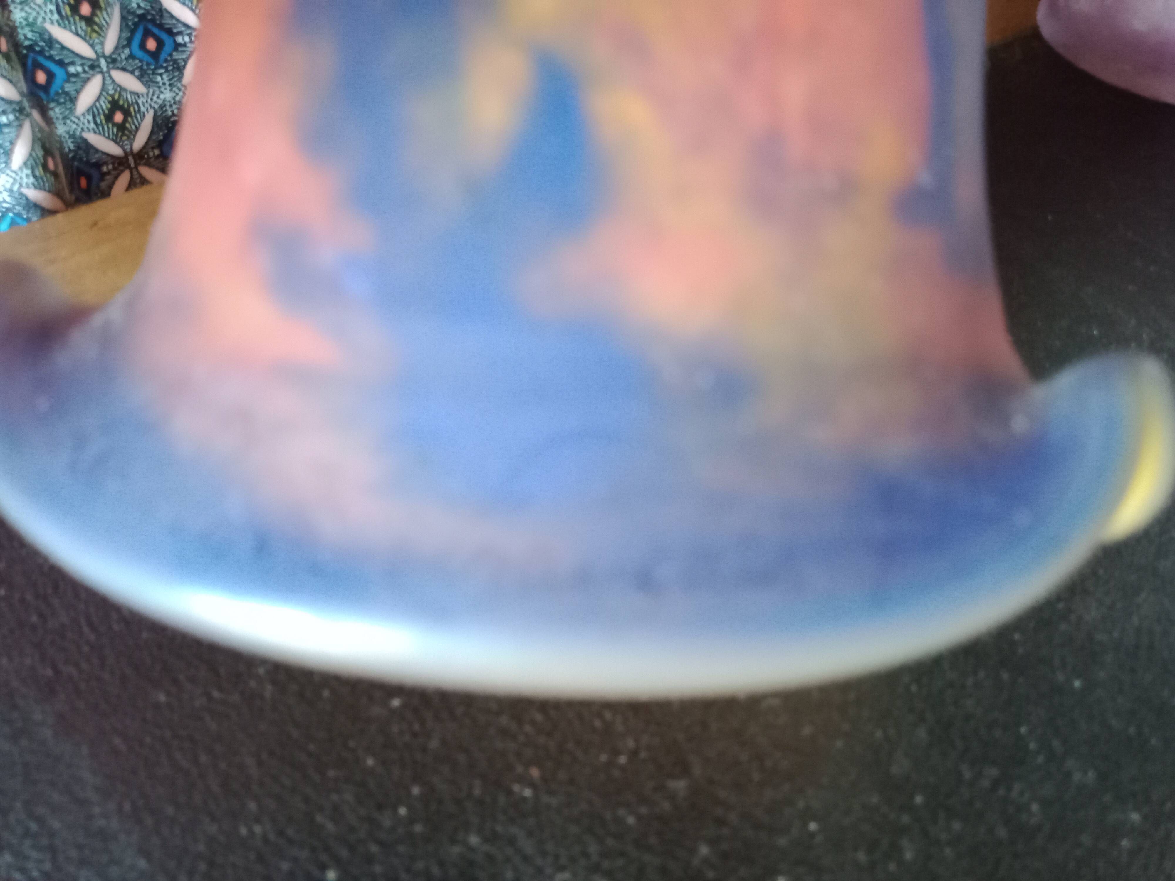 Le Verre Français croix Lorraine - Tulipe verre marmoréen orangé
