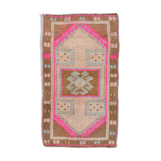 Handmade Wool İn Vintage Door Mat Rug