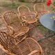 Lot of 4 adult rattan chairs