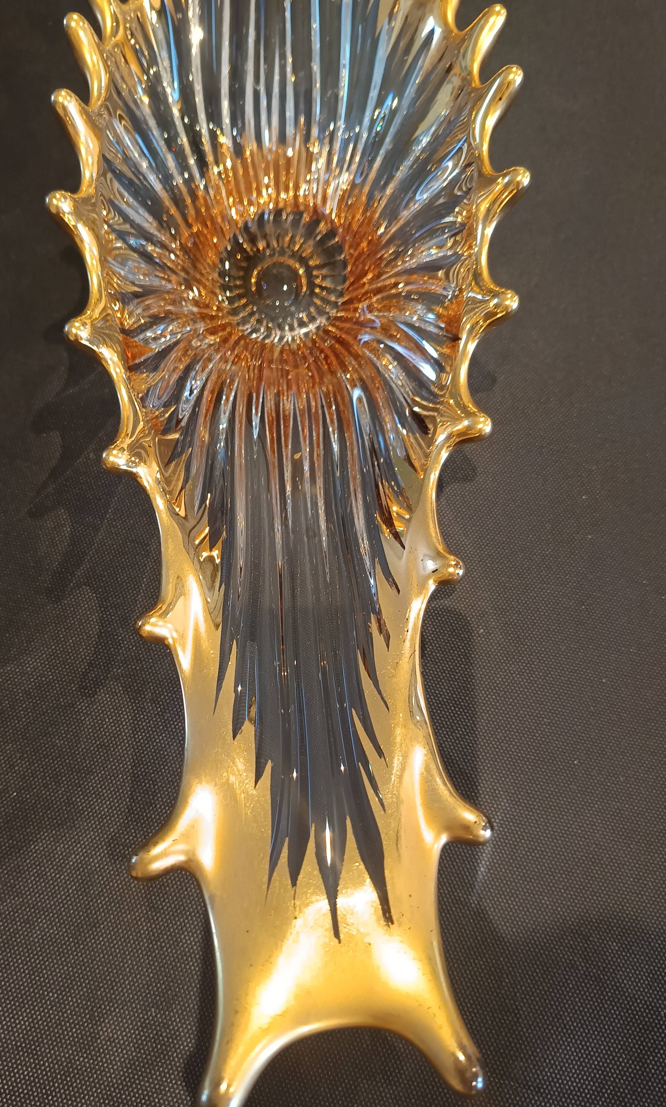 Crystal and gold centrepiece Royal Crystal of Bayel 1950
