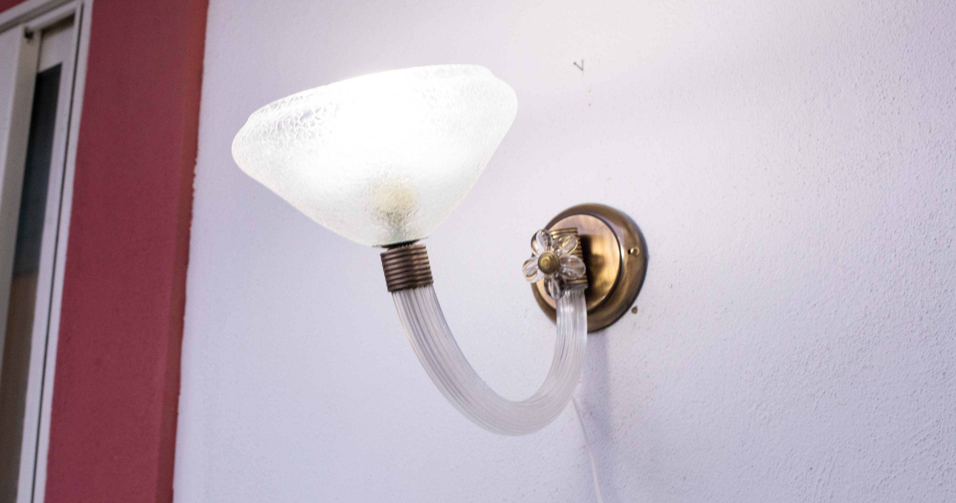 Vintage Venini Wall Murano Glass Light, 1960