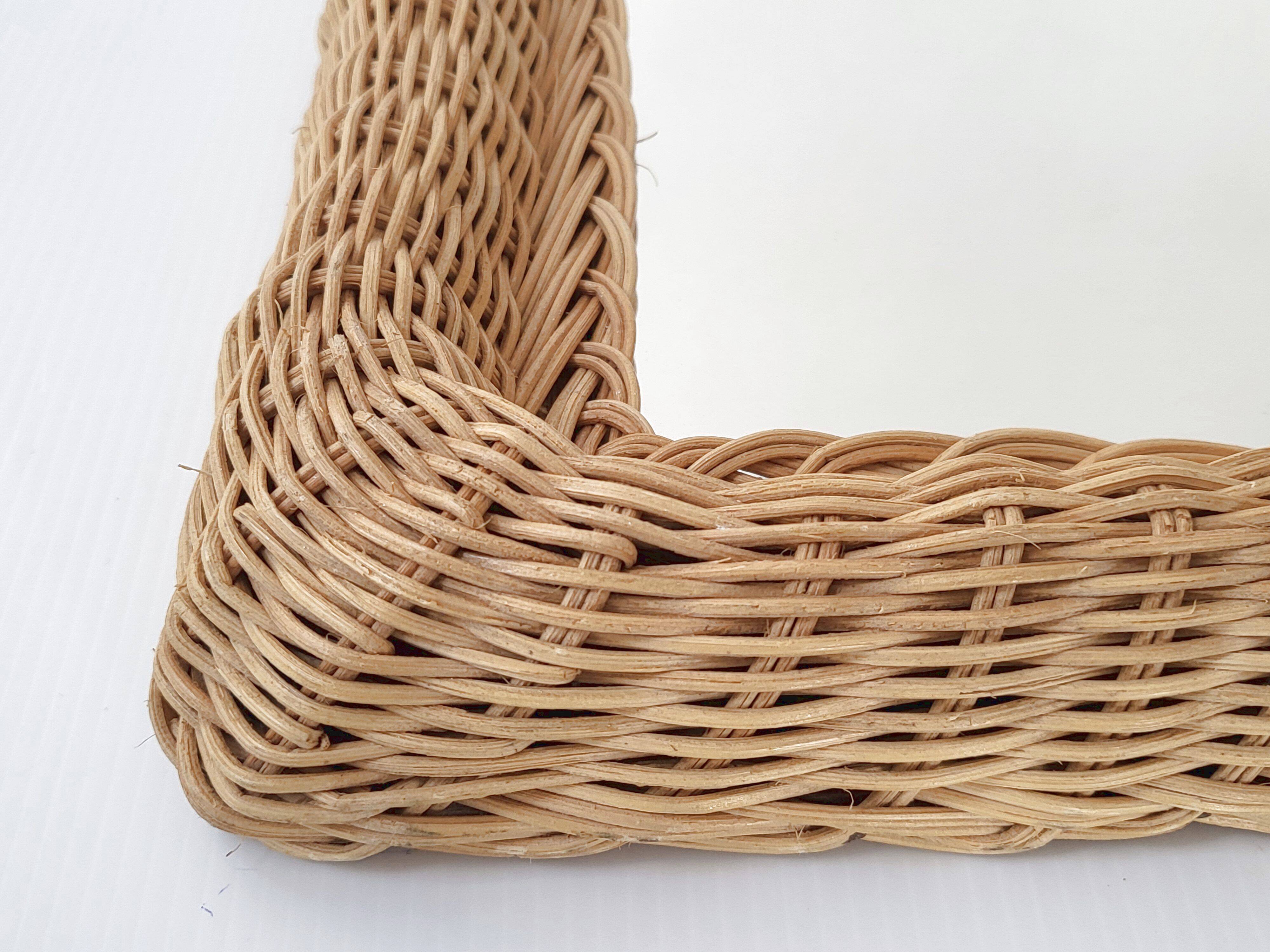 Vintage rattan mirror 1960