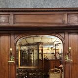 Important antique coat rack in solid walnut