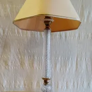 Neo-classical table lamp base in glass and gilded brass - mid 20th century