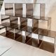 Set of 12 Michel Dumas lockers, smoked plexiglass and chrome insert.