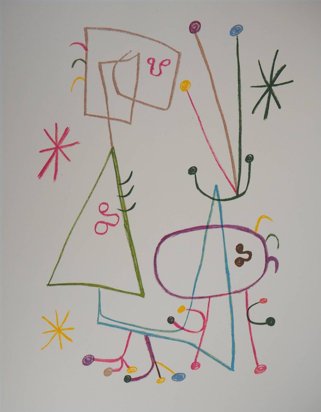 Joan Miró: Family with a Star - Signed Lithograph