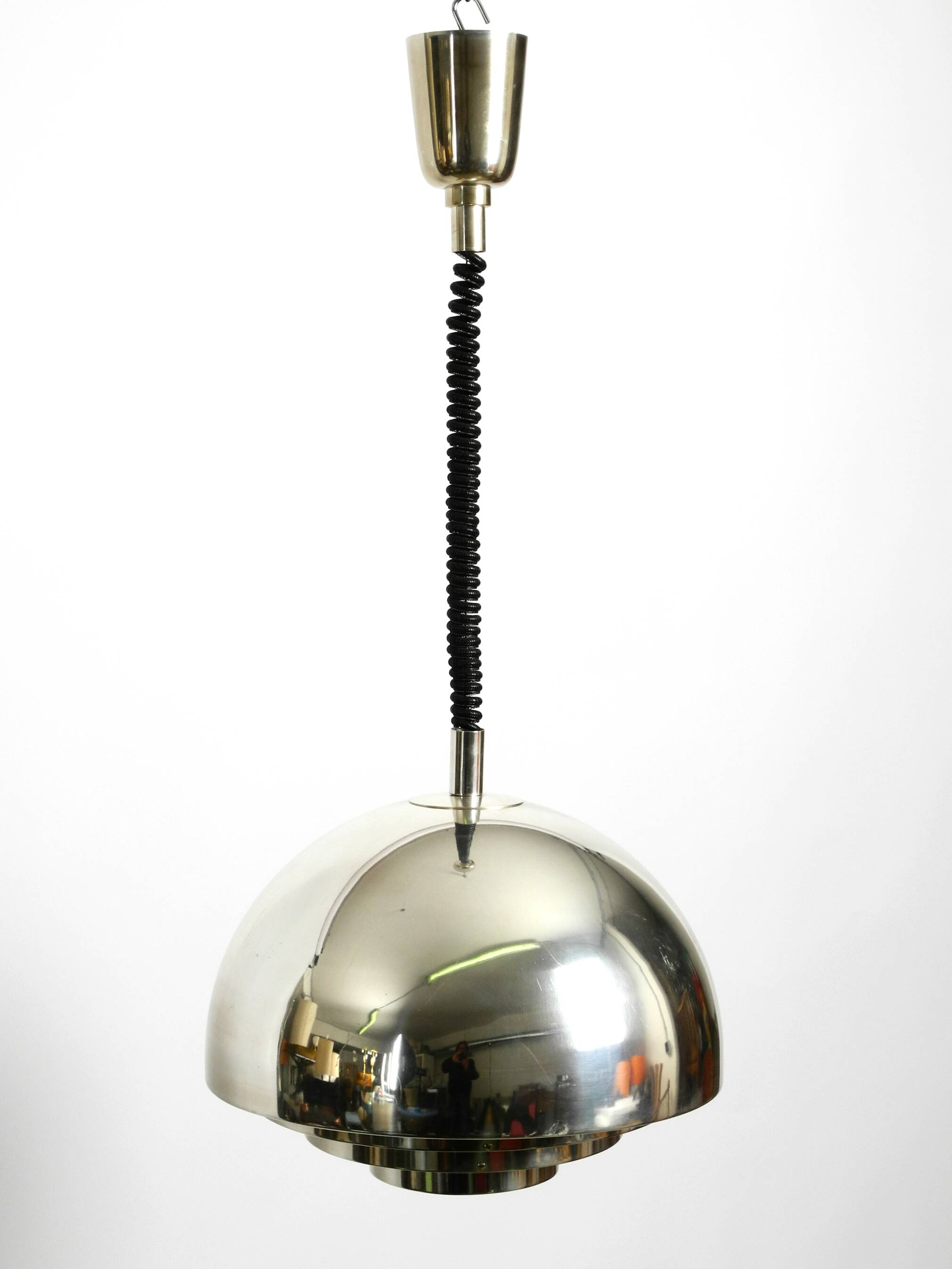 Mid Century ceiling lamp by the Vereinigte Werkstätten silver-plated