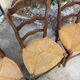 Set of 4 Provençal oak chairs with rush seats.