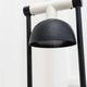 Vintage black metal table lamp with frosted glass disc, Italy, Postmodern Memphis 1980s