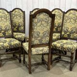 Set of 6 louis xiii beech chairs from the 1950s