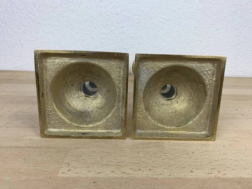 Pair of plexiglass and brass candlesticks by Estrid Ericson, vintage