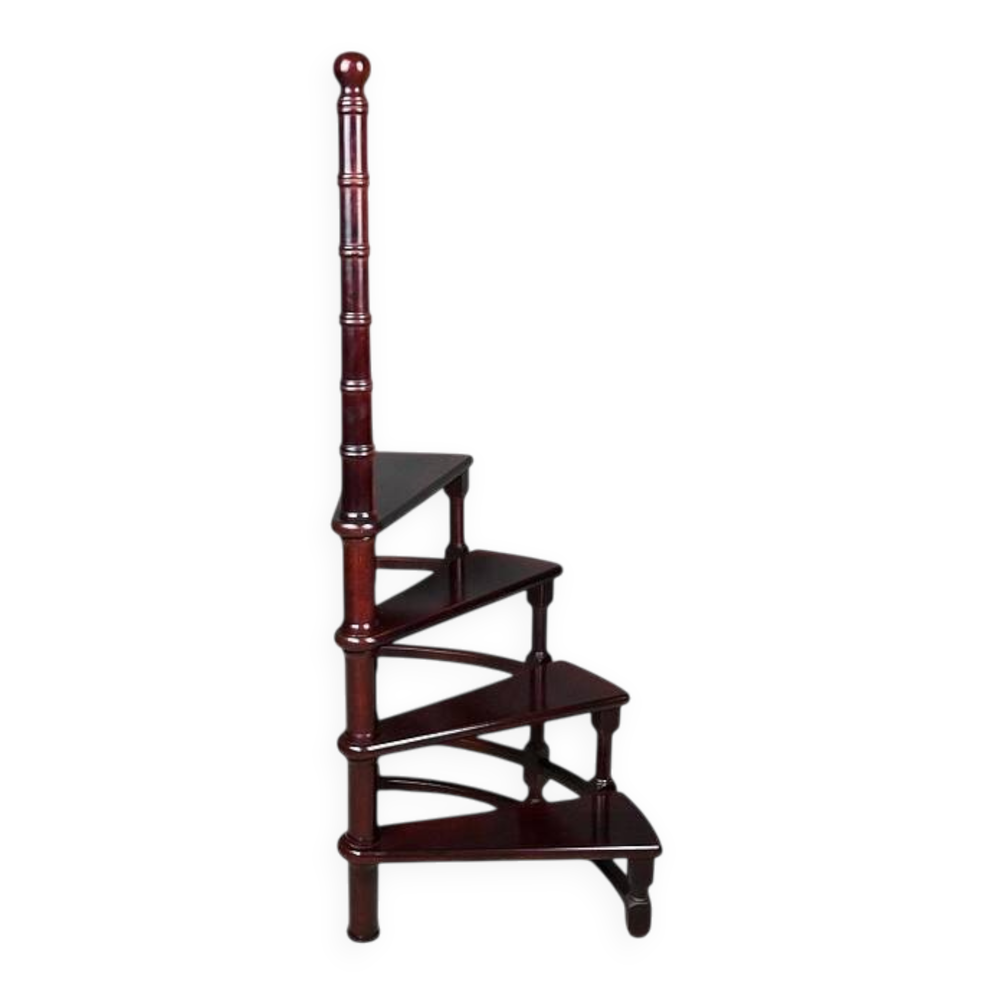 Library Staircase in Stained Beech – 20th Century