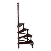 Library Staircase in Stained Beech – 20th Century