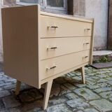 Chest of drawers 50s relooked ivory