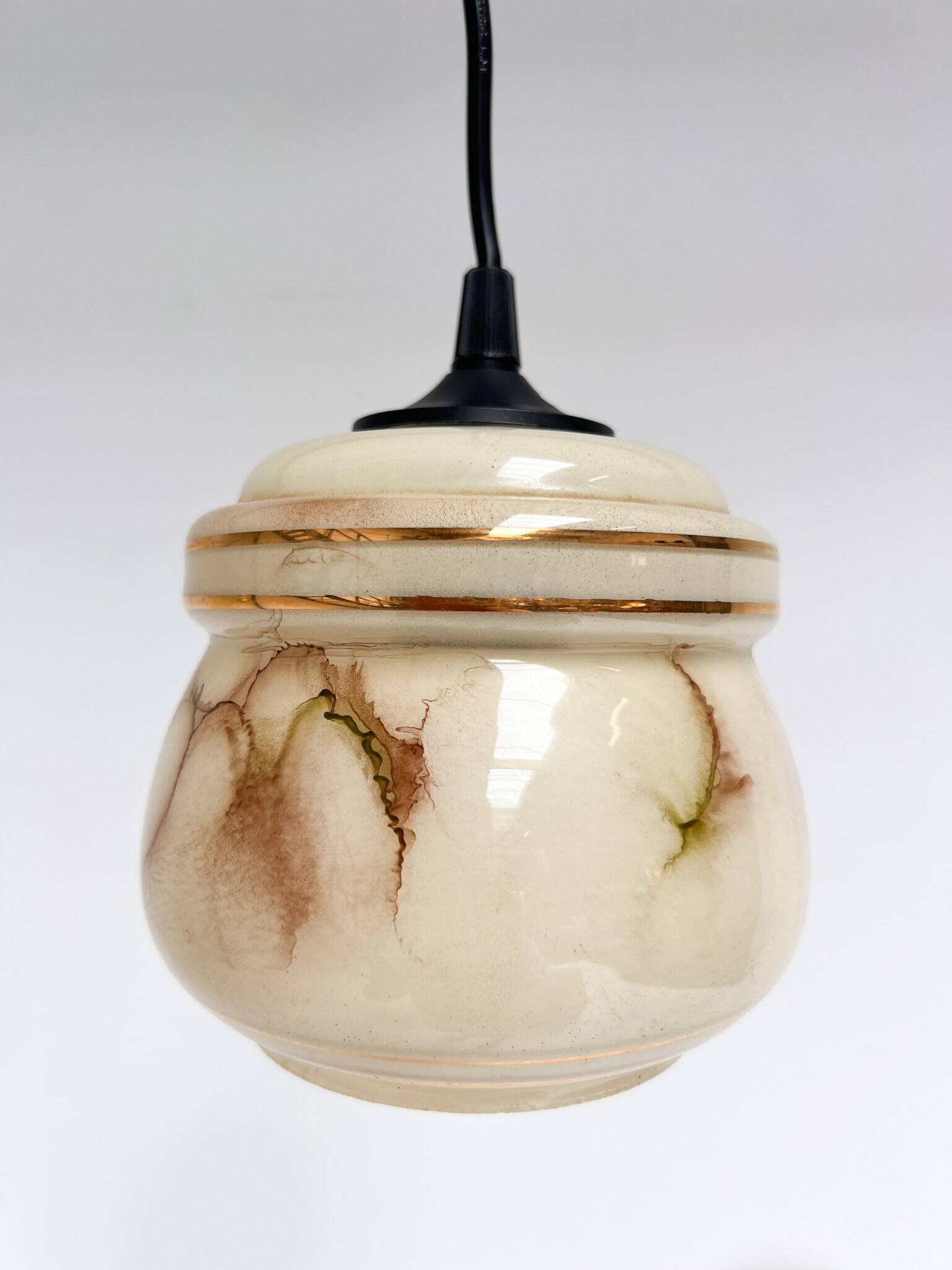 Set of 2 vintage ceiling lamps with marble pattern, 1960s