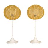 Pair of Bergboms B-024 mid-century modern table lamps, 1960s, Sweden.