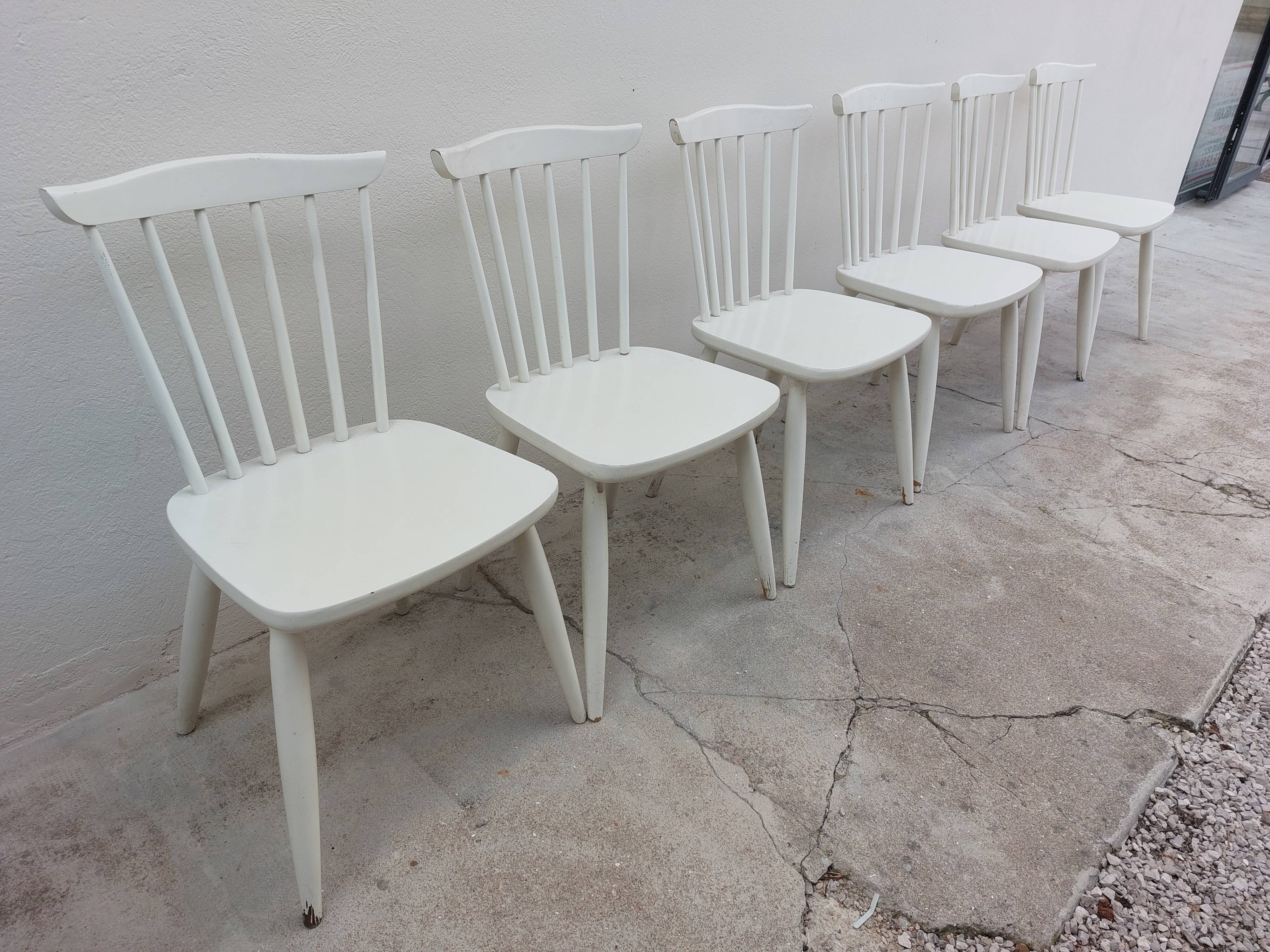 Série de 6 chaises de bistrot vintage