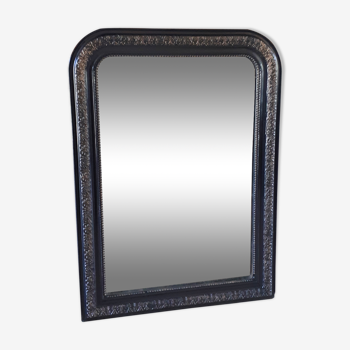 Miroir style Louis Philippe noir et or 63x87cm