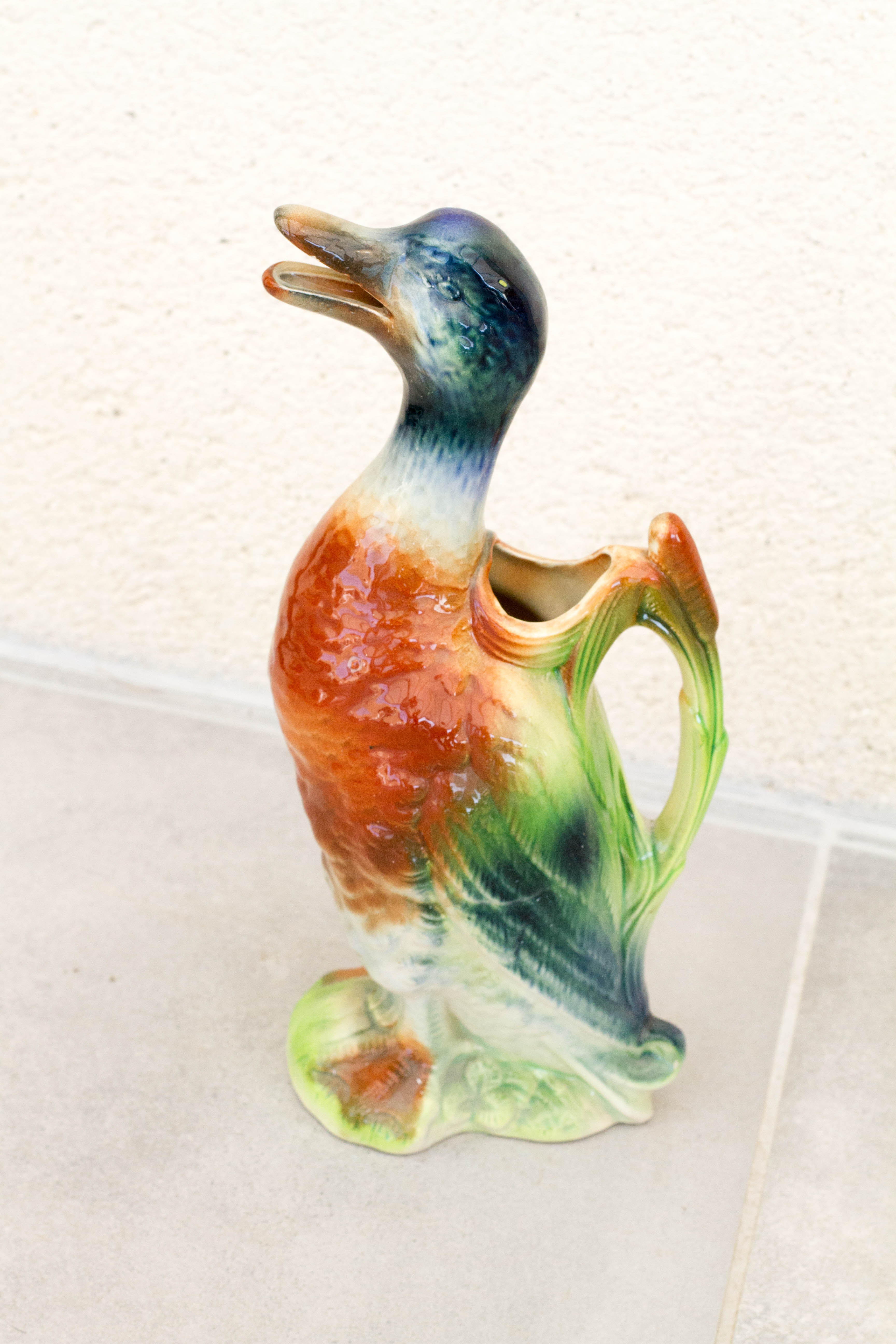 Saint Clement earthenware duck pitcher