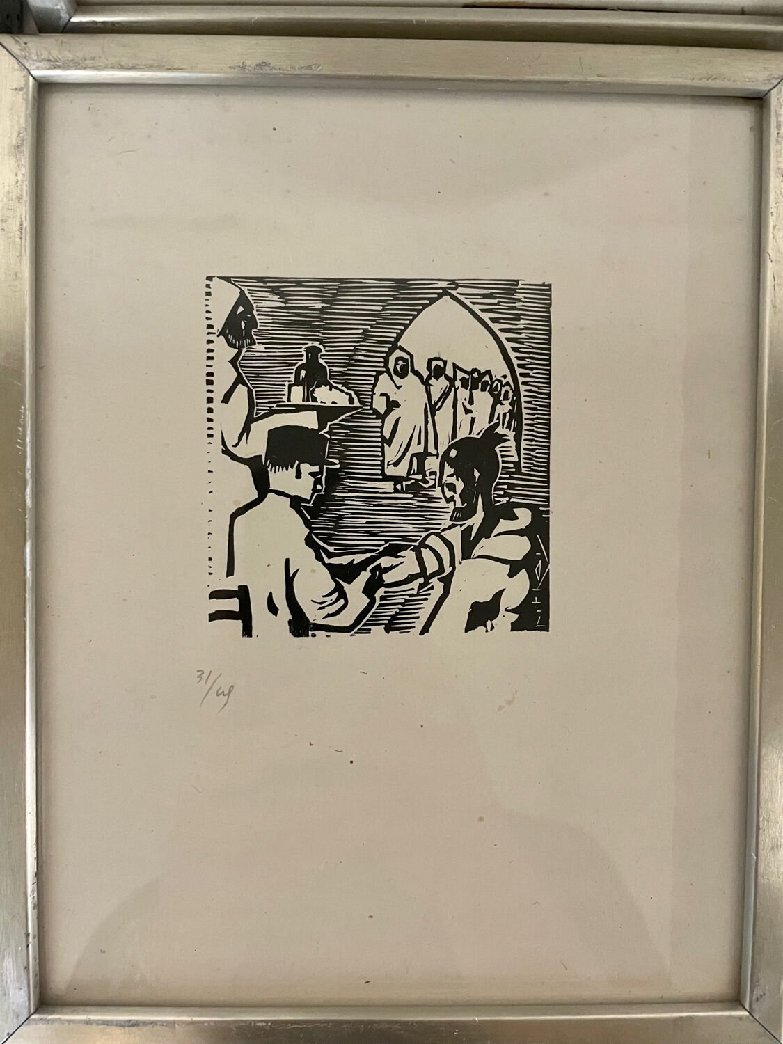 Ensemble de six linogravure art deco