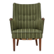 1960s, Danish armchair, green furniture wool, teak wood.