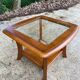 Table basse scandinave carrée Simeuble bois courbé et verre 60cm
