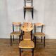 Série de 6 chaises bistrot vintage en bois courbé