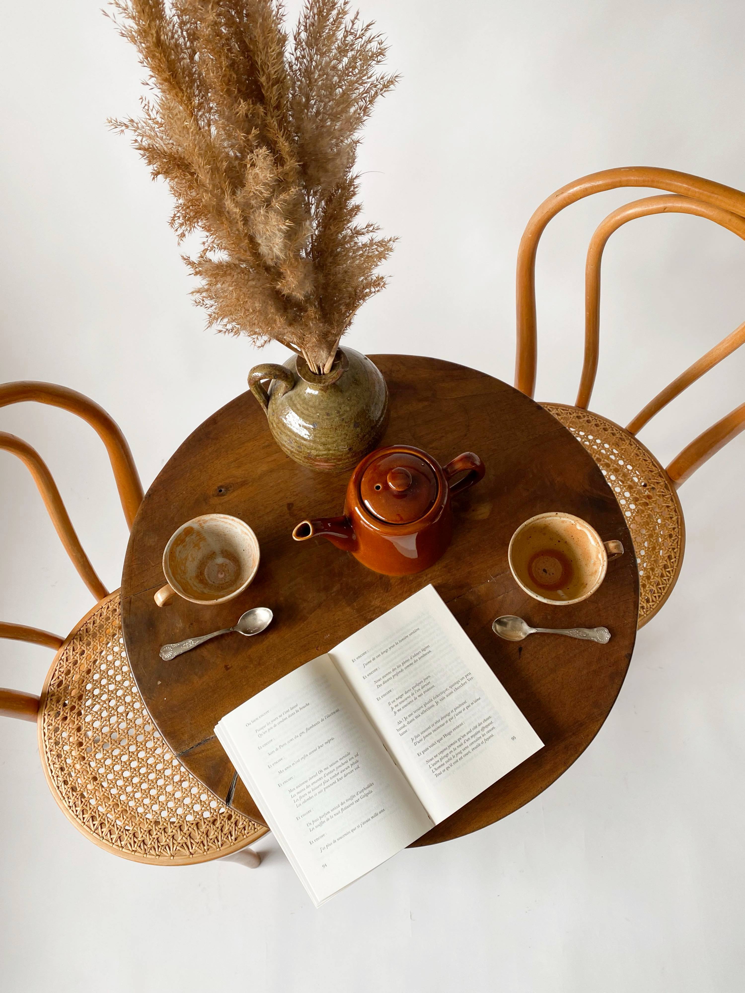 Pair Chairs bistro canage