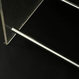 Designer bar stool in plexiglass, chrome & leopard velvet, Hollis 1970