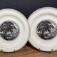 Suite de 5 grandes assiettes en céramique anglaise Royal Cauldon Bristol Ironstone "Scenario"