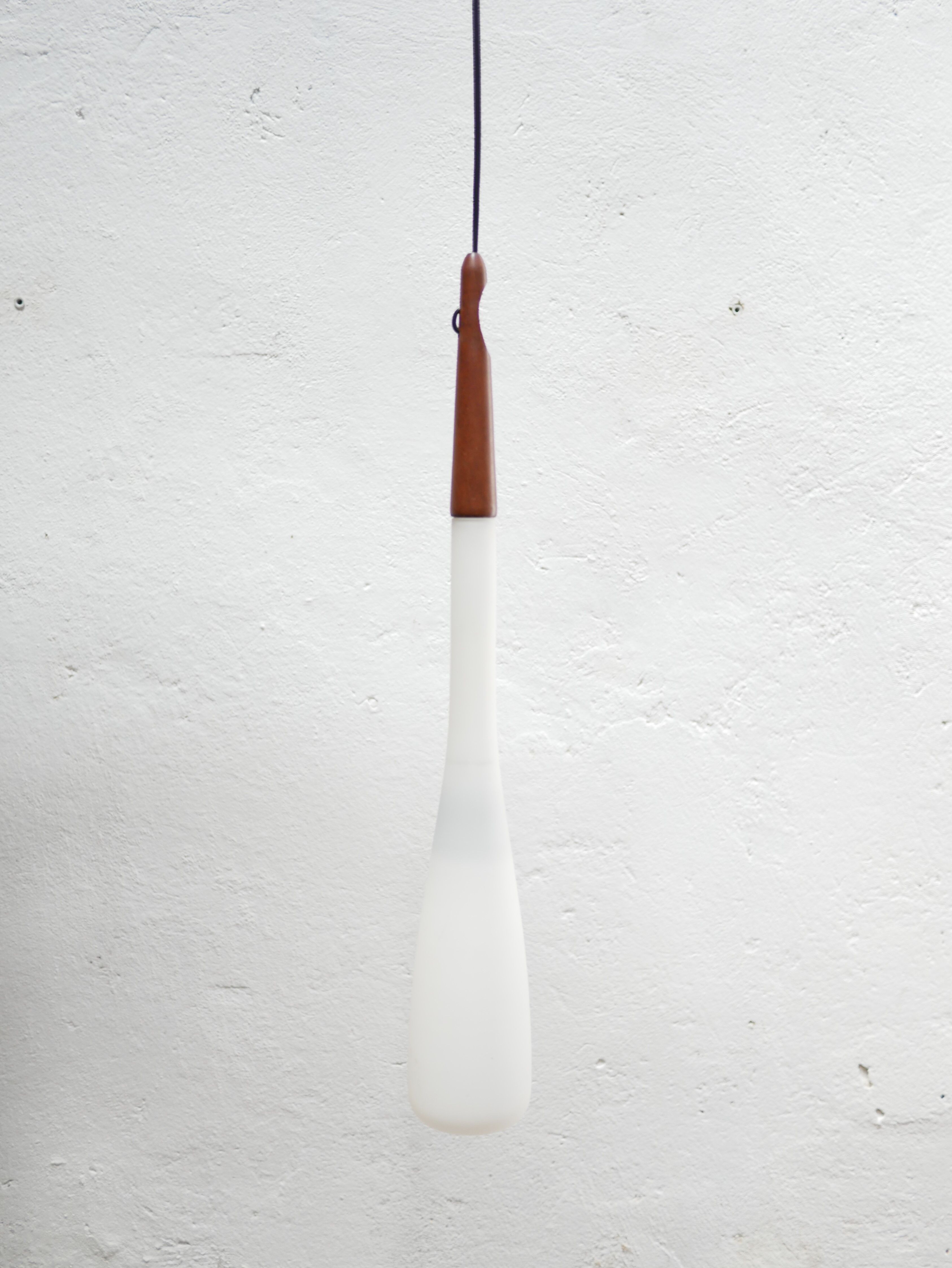 Scandinavian suspension opaline and teak by Uno and 'Sten Kristiansson' for Luxus editions