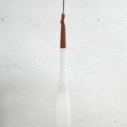 Scandinavian suspension opaline and teak by Uno and 'Sten Kristiansson' for Luxus editions
