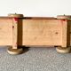 Red wooden flatbed truck, vintage toy