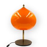 Mid-century modern orange glass Table lamp, Vistosi Italy, 1960s