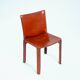 Cassina cab 412 by Mario Bellini in Burgundy dining chairs, 6