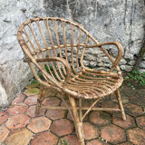 Pair of vintage rattan armchairs