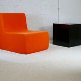Armchair "space age" foam and orange jersey. Circa 1970