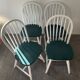 Series of 4 Scandinavian wooden chairs 60s-70s
